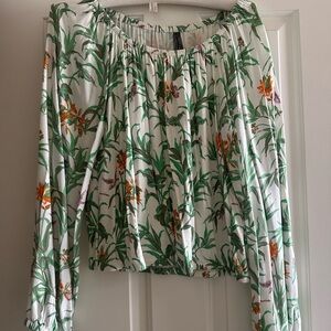 Anthropologie flowy floral blouse